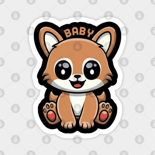 cute baby raccoon Magnet by Ridzdesign