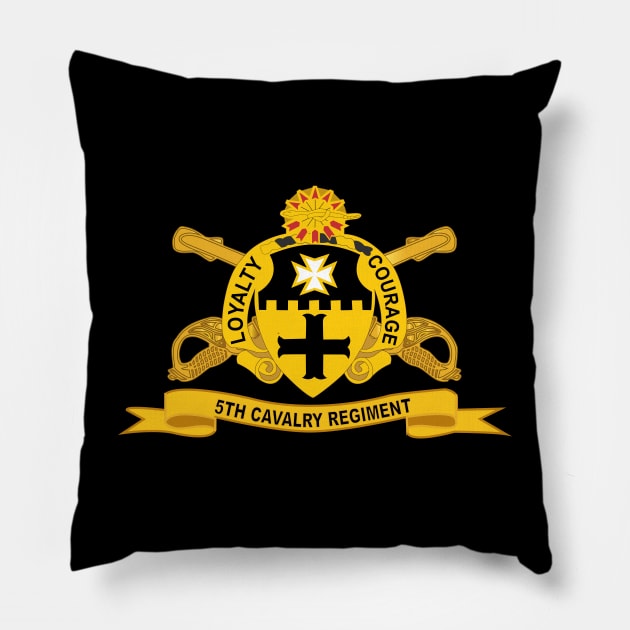 5th Cavalry Regiment w Br - Ribbon Pillow by twix123844