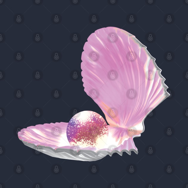 Beautiful Pink Pearl In A Shell by Hafsa_Aly