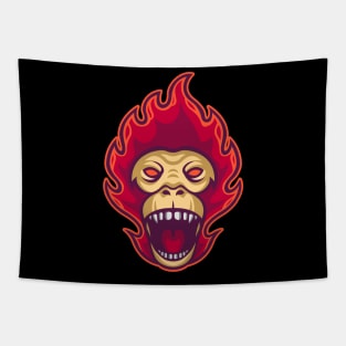 Fire Monkey Mascot Tapestry