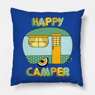 Happy Camper - Camper Art Pillow