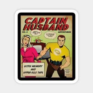 Captain Husband and Wife Funny Comics Magnet