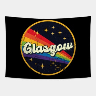 Glasgow // Rainbow In Space Vintage Grunge-Style Tapestry