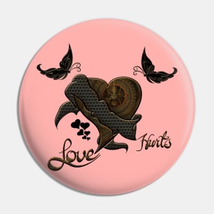 Wonderful elegant steampunk heart, beautiful clockwork Pin