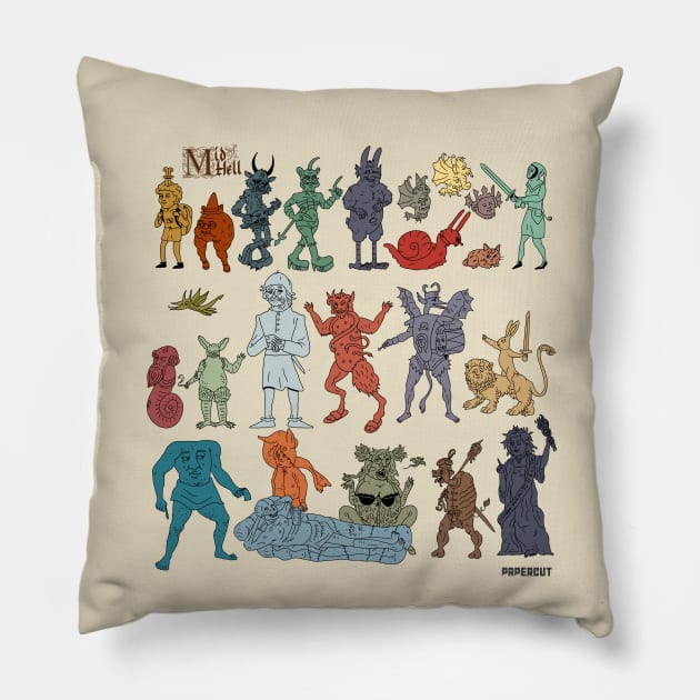 Mid Hell Colors Pillow by EstudiosPapercut