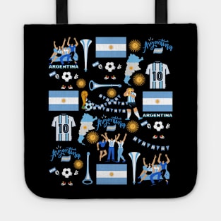 Argentina Soccer Futbol Champions Messi Fans Fun Celebration Pattern Tote