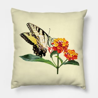 Tiger Swallowtail on Lantanas Pillow