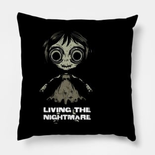 Creepy Scary Doll Living The Nightmare October 31st Horror Pillow