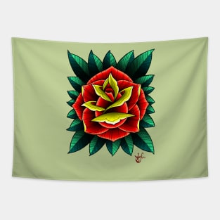 Traditional Tattoo Rose Tapestry