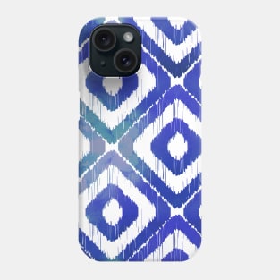 Navy Blue Ikat Pattern Phone Case