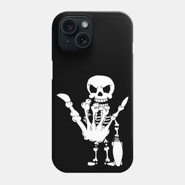 Shaka Skeleton with Skateboard Phone Case by Rogue Ramblers