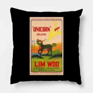 VINTAGE FIRECRACKER UNICORN LIM WOO MADE IN CHINA Pillow