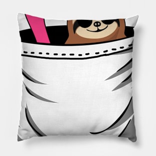 Sloth And Flamingo In Pocket Funny Pillow