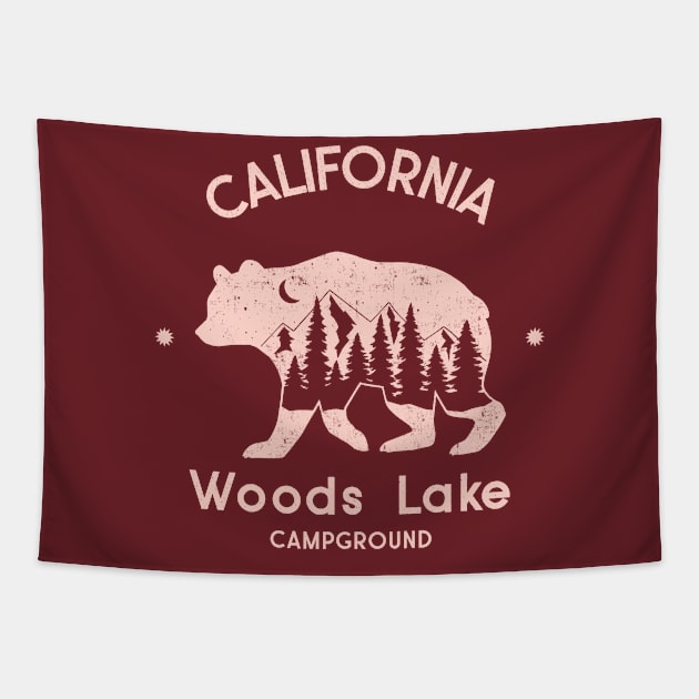 Woods Lake Campground Shirt Tapestry by California Outdoors
