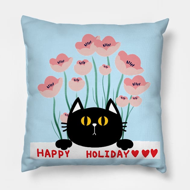 HAPPY HOLIDAY Pillow by zzzozzo