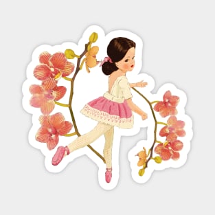 Ballerina doll with orchids flowers Magnet