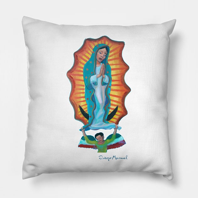 Virgin of Guadalupe 2 by Diego Manuel Pillow by diegomanuel