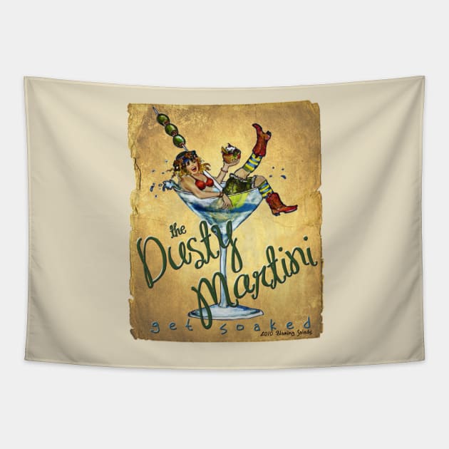 Dusty Martini Tapestry by flyingjillio