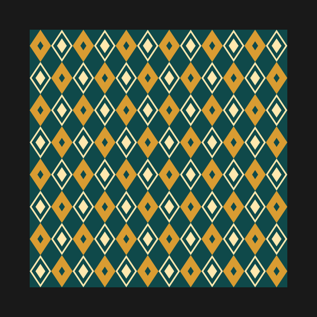 Teal and Yellow Harlequin Pattern by Blue-Banana