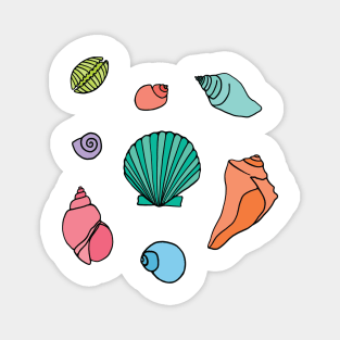 Colorful Seashell Beach Set Magnet