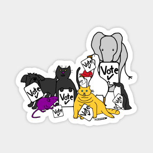 Animals with Vote Signs Magnet