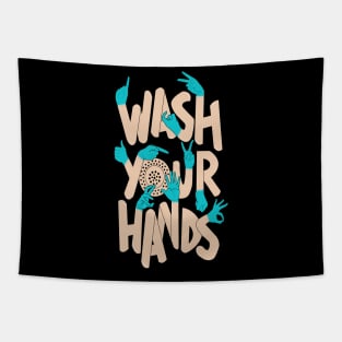 wash your hands wall art | Please Wash Hands Tapestry