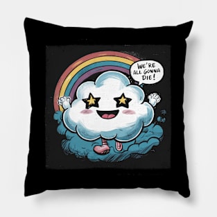 Cheerful Cloud and Rainbow Pillow