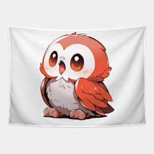 Chibi Red Owl Tapestry