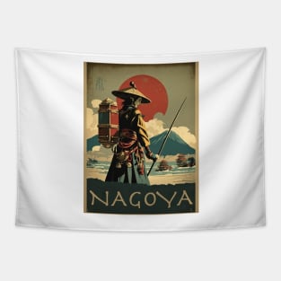 Nagoya Samurai Vintage Travel Art Poster Tapestry