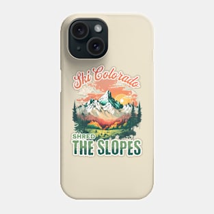 Ski Colorado Shred the Slope Mountain Nature Outdoors Retro Vintage Phone Case