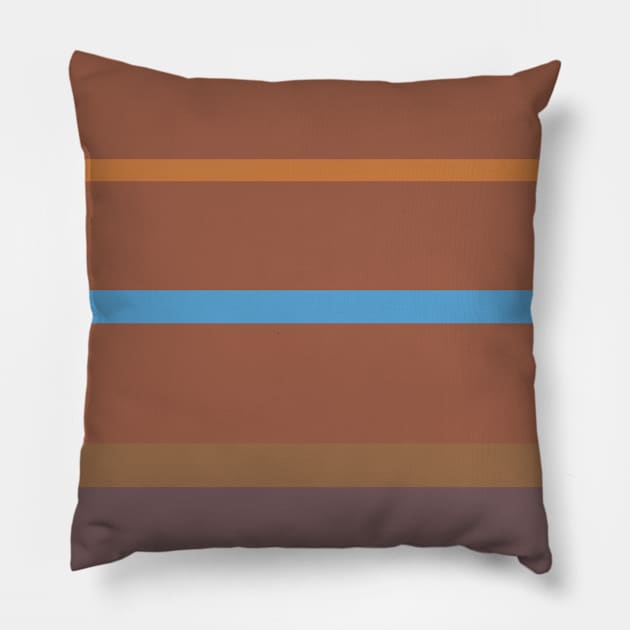 A first-rate blend of Faded Blue, Mocha, Dark Taupe, Earth and Peru stripes. Pillow by Sociable Stripes