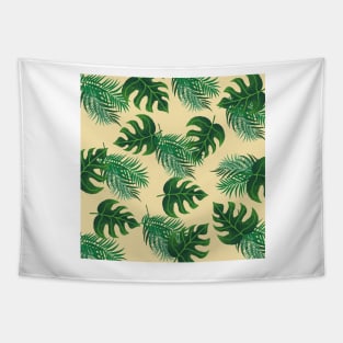 Tropical Palm Leaf Pattern Tapestry