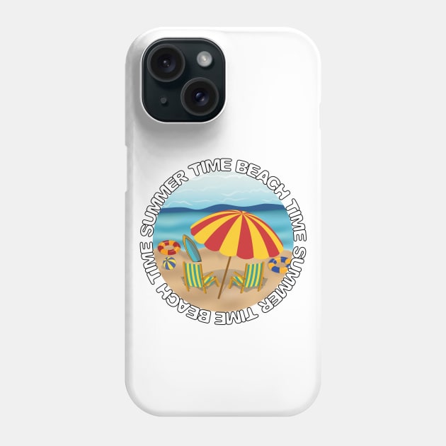 Beach Time - Summer Time Phone Case by Designoholic