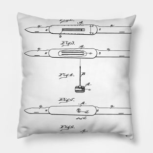 Pocket Knife Vintage Patent Hand Drawing Pillow