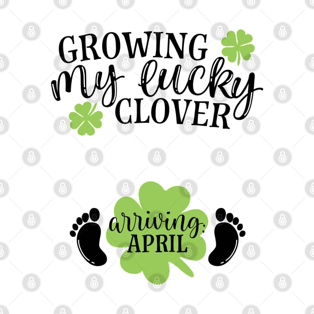 Growing My Lucky Clover Arriving: April St Patrick's Day Pregnancy Announcement by TheBlackCatprints