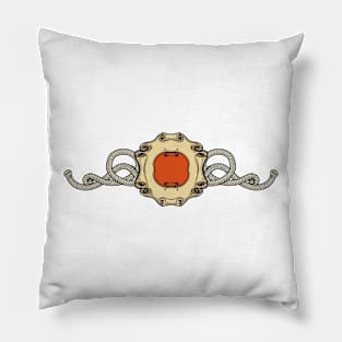 Retro Heraldic Cartouche Frame Pillow