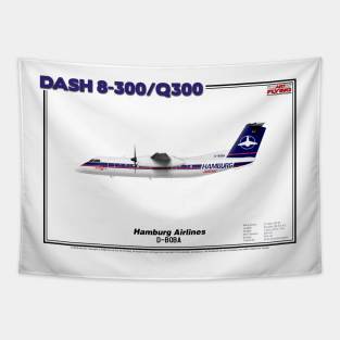 DeHavilland Canada Dash 8-300/Q300 - Hamburg Airlines (Art Print) Tapestry