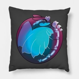 Curled Dragon Blue Raspberry :: Dragons and Dinosaurs Pillow