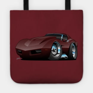 Classic Seventies American Sports Car Cartoon Tote