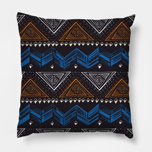 Geometric ornamental pattern,ethnic tribal print Pillow by ilhnklv