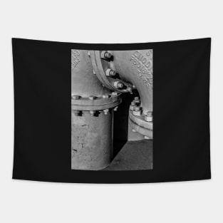 Industrial Pipe in Black and White Tapestry