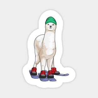 Alpaca Skier Ski Winter sports Magnet