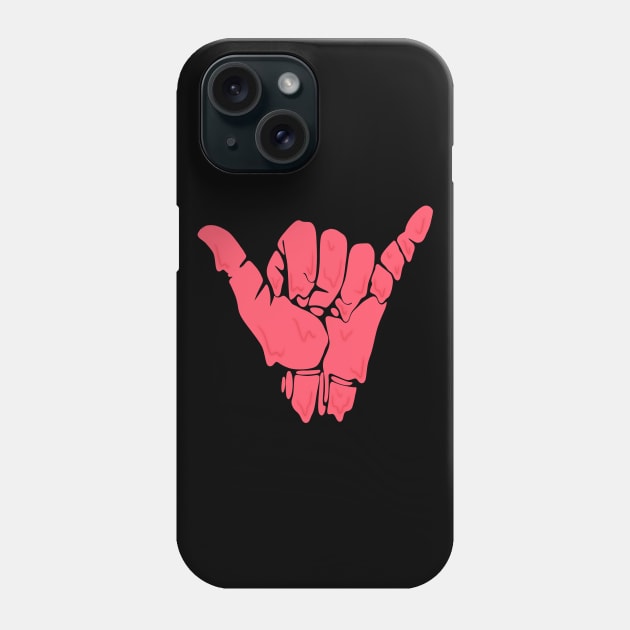 melting/dripping shaka hand in red/coral Phone Case by acatalepsys 