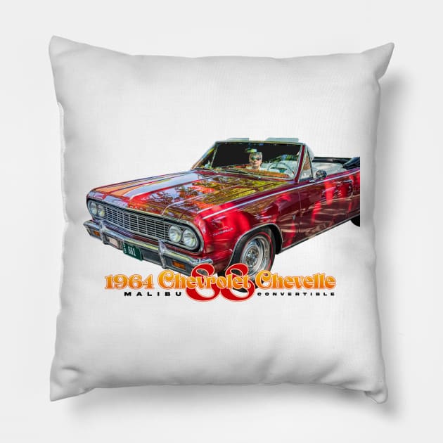 1964 Chevrolet Chevelle Malibu SS Convertible Pillow by Gestalt Imagery