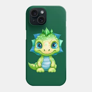 Cute blue dinosaur baby Phone Case