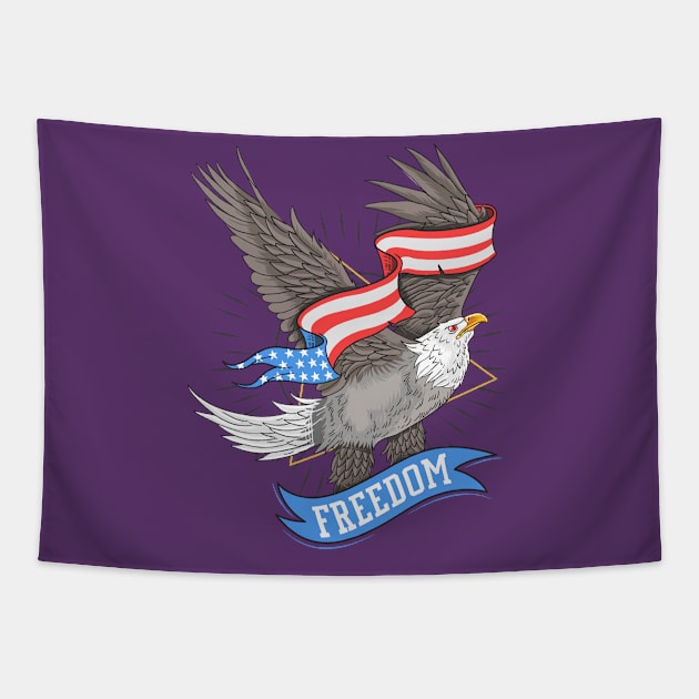 Usa Eagle Freedom Tapestry by Mako Design 
