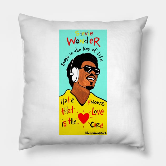 Stevie Wonder Pillow by krusefolkart