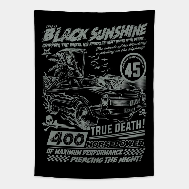 BLACK SUNSHINE Tapestry by joeyjamesartworx