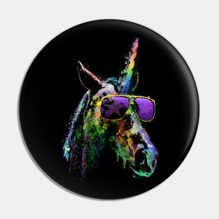 Neon Rainbow Unicorn 80s Vintage-Inspired Graphic Shirt Pin