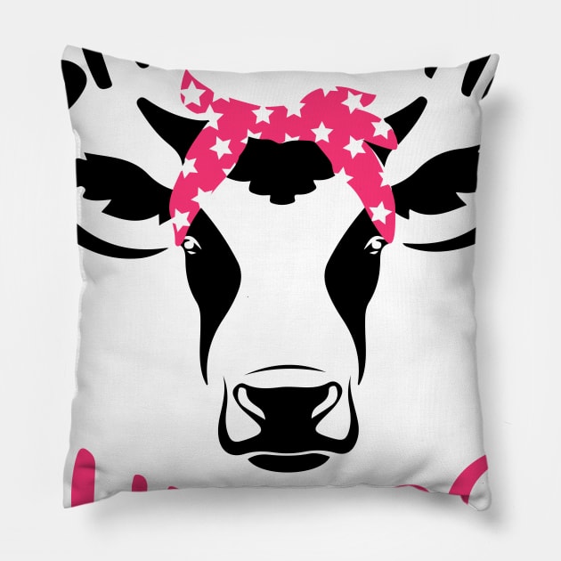 Save The Udders Cow Breast Cancer Awareness Pillow by ValentinkapngTee